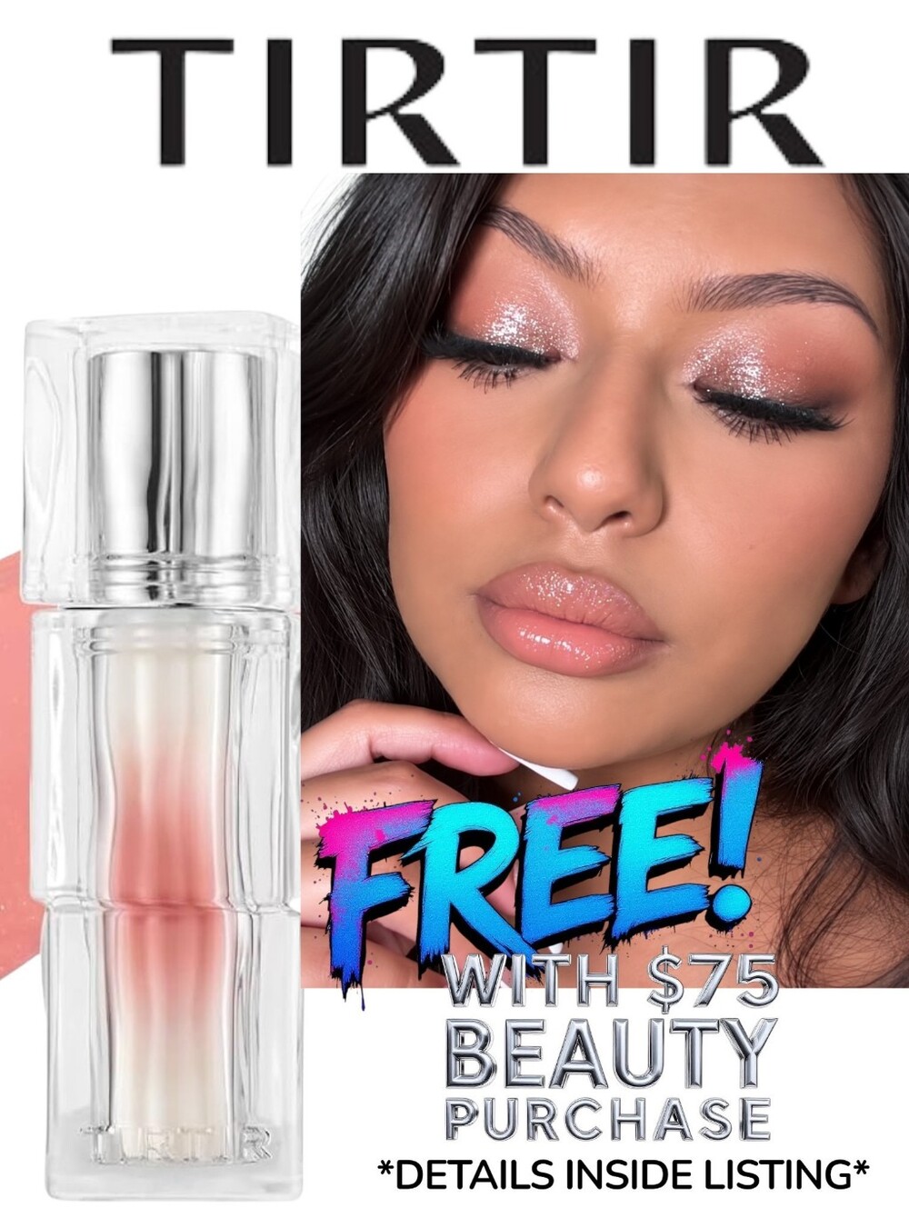 Tirtir Hydrating Plumping Glow Lip Tint - Nutty Pink - Peachy Pink Shimmer